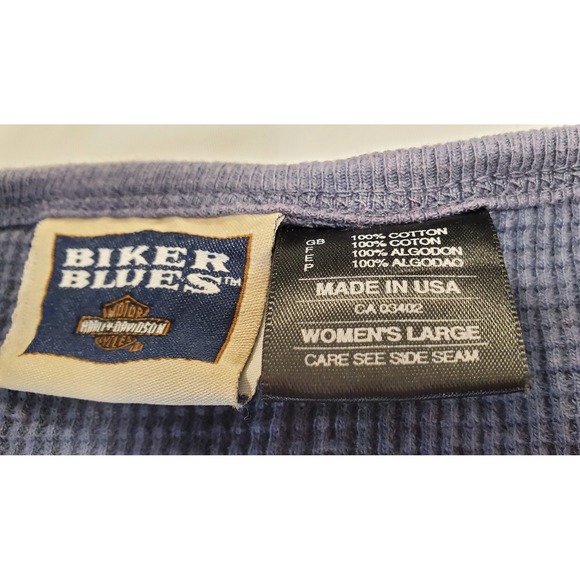 Harley Davidson Womens Long Sleeve Thermal Top Blue Ride‎ to Live Size Large - Picture 5 of 7